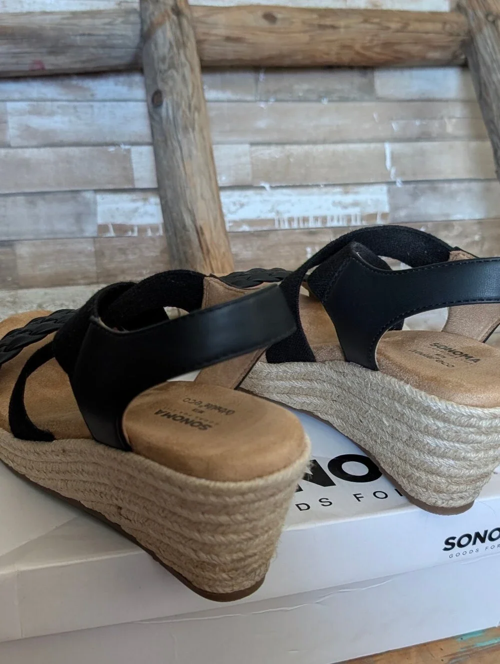 Sonoma Ortholite Eco Style Corra Espadrilles Black Wedges